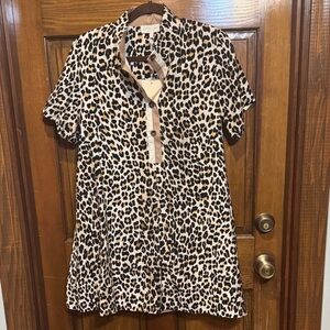 Entro Animal Print Collared Dress
